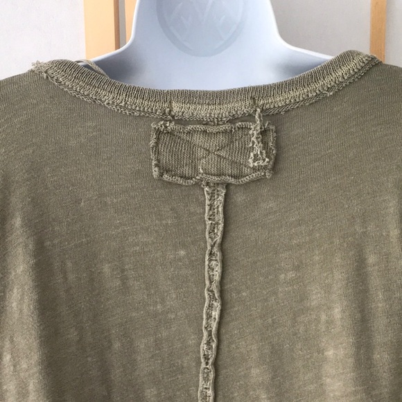 We The Free Snap Henley Top Raw Cut Trim - Picture 5 of 7